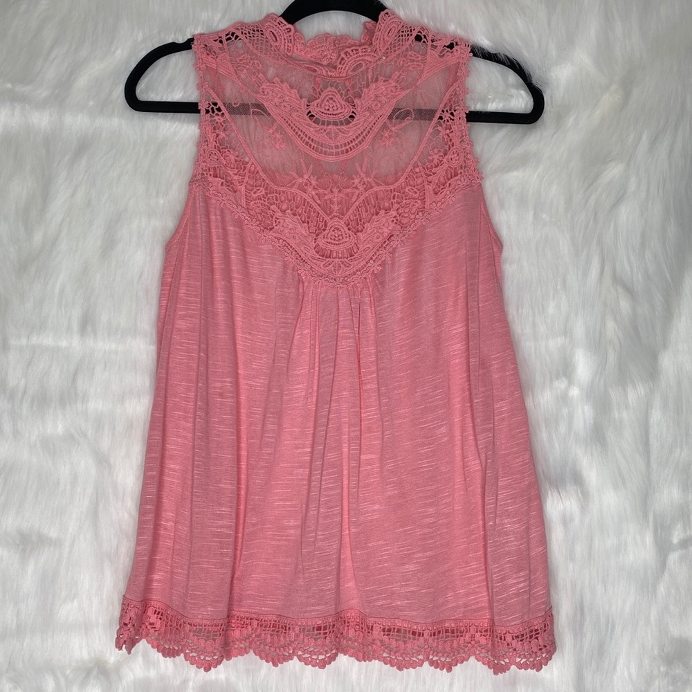 iris Lace Top Flowy Pink Tank Top Small